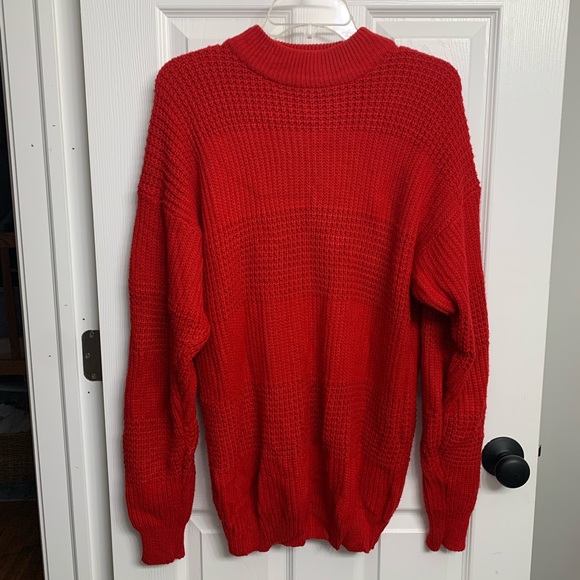 Playboy VTG Oversized Knit Red Sweater XL Winter - Picture 2 of 8
